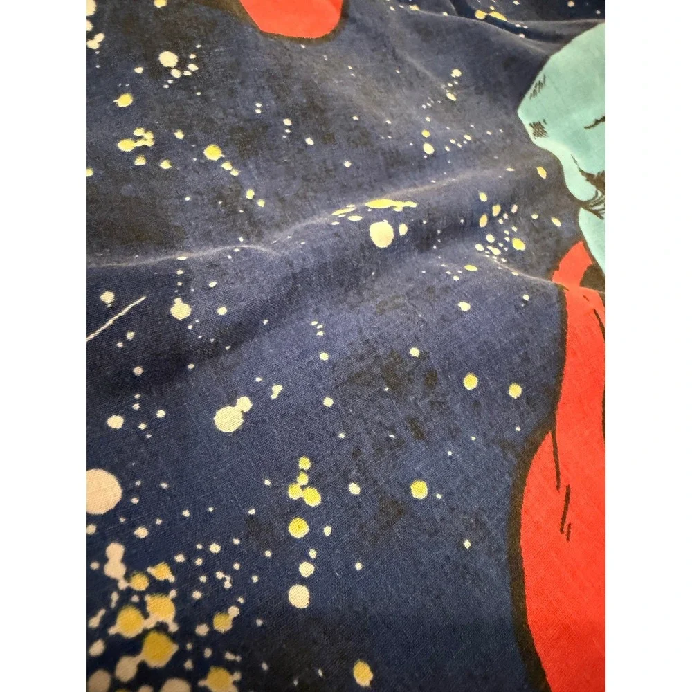 Vintage 1976 Superman Twin Fitted Sheet DC Comics USA Super Hero Bedding Rare
